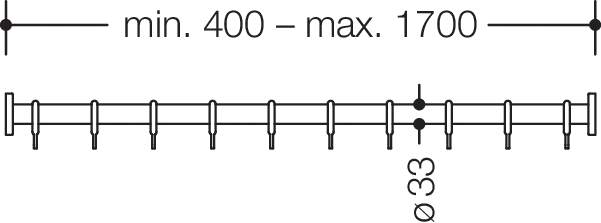 HEWI Duschvorhangstange „Serie 801“
