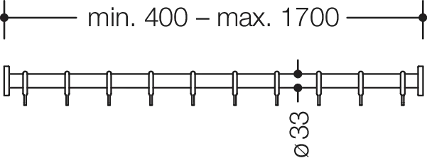 HEWI Duschvorhangstange „Serie 801“ HEWI Duschvorhangstange „Serie 801“
