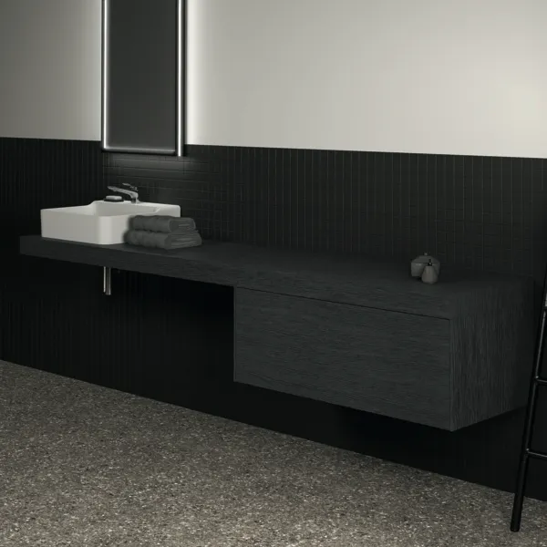 Ideal Standard Konsole Conca, Eiche geflammt, 2400x505x80 mm Ideal Standard Konsole Conca, Eiche geflammt, 2400x505x80 mm