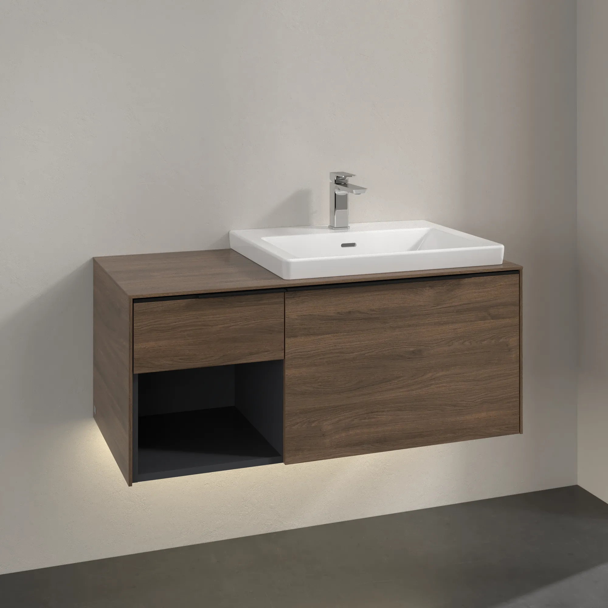 Villeroy & Boch Waschbeckenunterschrank Subway 3.0 Arizona Oak, 1001x423x500 mm, mit Beleuchtung und SoftClosing Villeroy & Boch Waschbeckenunterschrank Subway 3.0 Arizona Oak, 1001x423x500 mm, mit Beleuchtung und SoftClosing