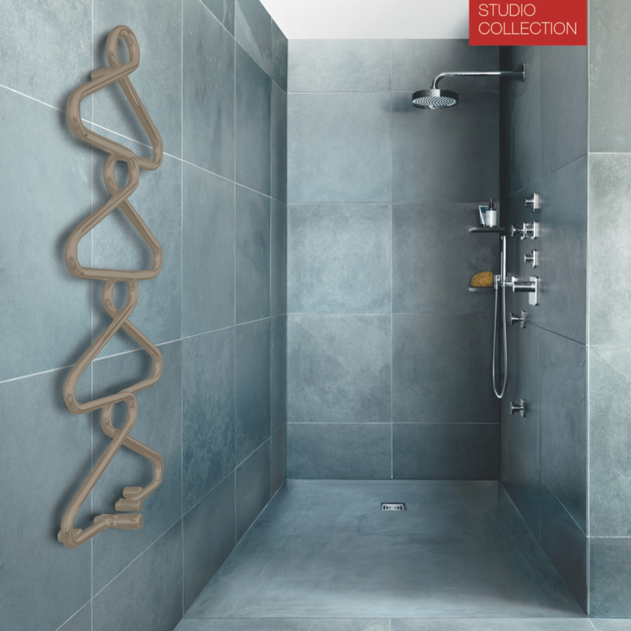 Zehnder Design-Heizkörper Archibald ABZ-120-50, Studio Collection, RAL 9010, 1230x50x525 mm, 4 Handtuchhalter, Stahl-Rundrohre 25 mm, max. 12 bar