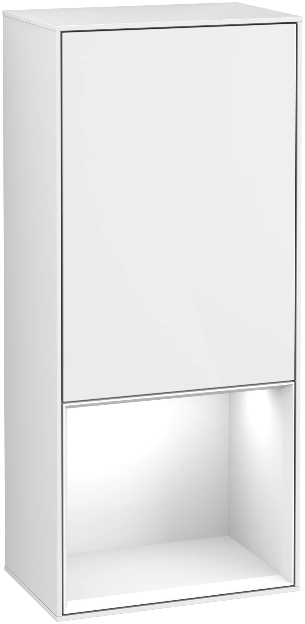 Villeroy & Boch Seitenschrank „Finion“ 41,8 × 93,6 cm 1 Tür, Anschlag links, mit Regalelement-Beleuchtung Anschlag links