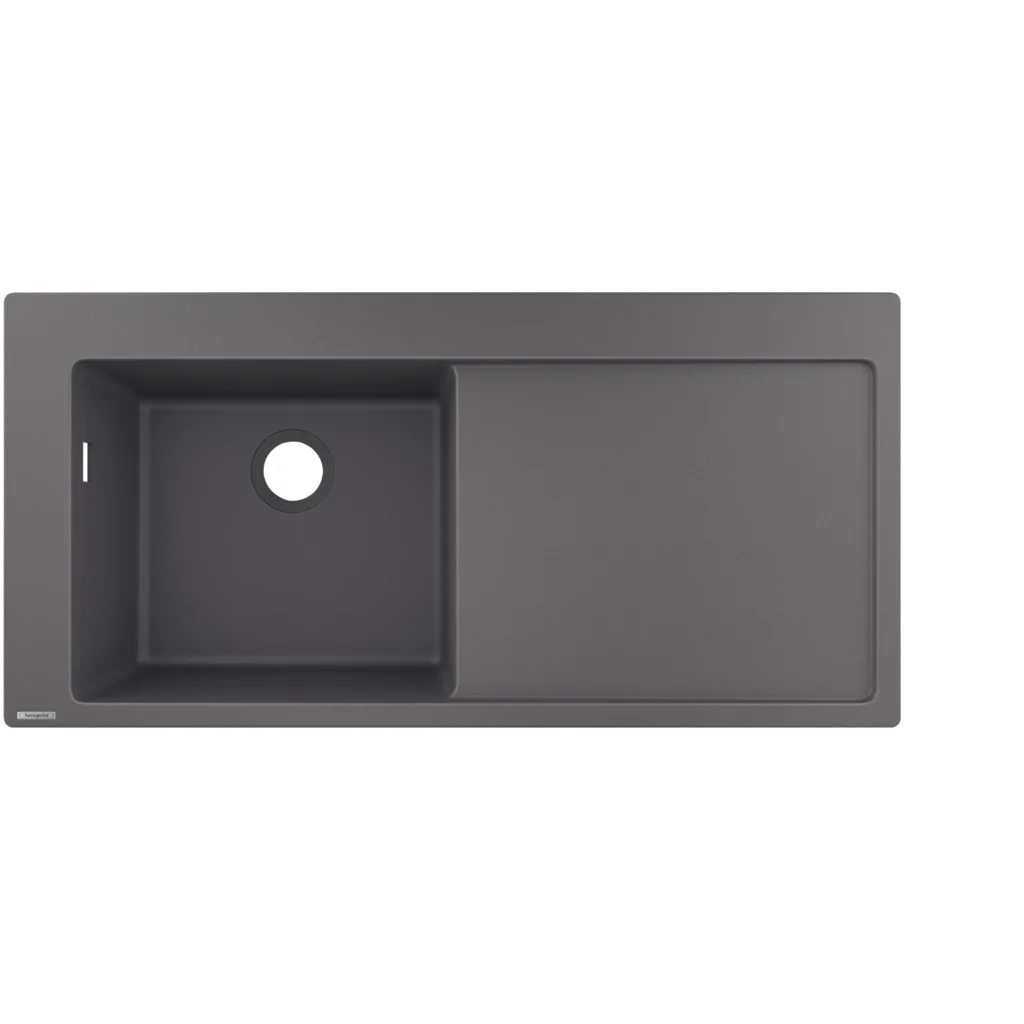 Hansgrohe Einbauspüle S51 Steingrau, 1030 x 490 mm, Becken links, Aufbau, 190 mm tief Hansgrohe Einbauspüle S51 Steingrau, 1030 x 490 mm, Becken links, Aufbau, 190 mm tief