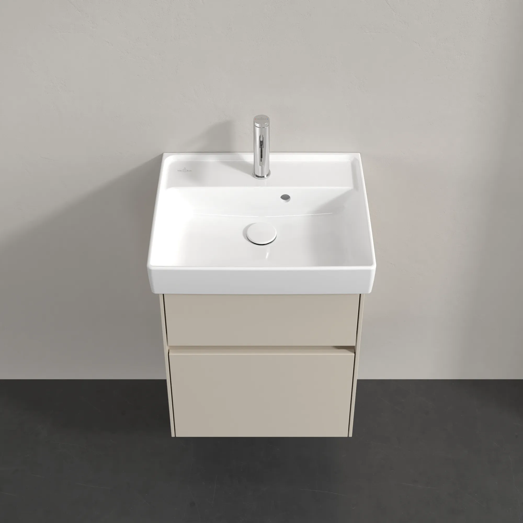 Villeroy & Boch Waschbeckenunterschrank Collaro C00600, Cashmere Grey, 460x374 mm, Höhe 546 mm, mit SoftClosing, 2 Auszüge Villeroy & Boch Waschbeckenunterschrank Collaro C00600, Cashmere Grey, 460x374 mm, Höhe 546 mm, mit SoftClosing, 2 Auszüge