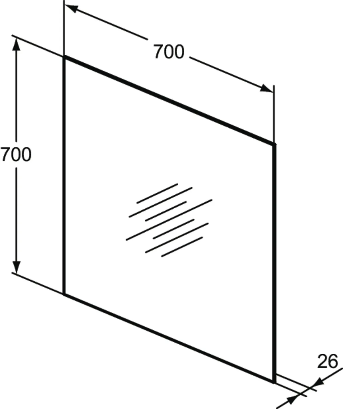 Ideal Standard Spiegel „Mirror&amp;Light“ 70 × 70 cm
