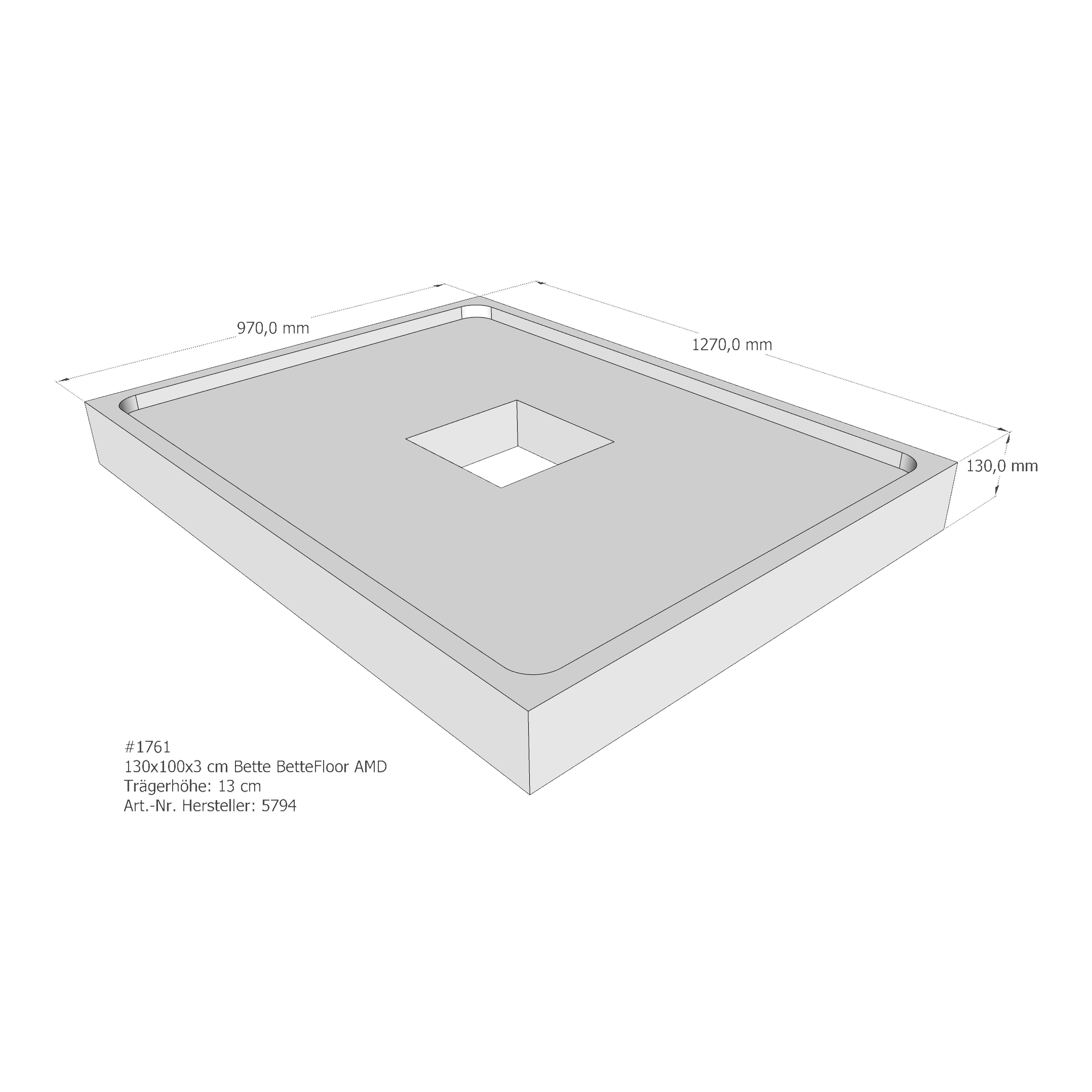 Duschwannenträger für Bette Floor 130 × 100 × 3 cm Breite: 100 cm / Länge: 130 cm Duschwannenträger für Bette Floor 130 × 100 × 3 cm Breite: 100 cm / Länge: 130 cm