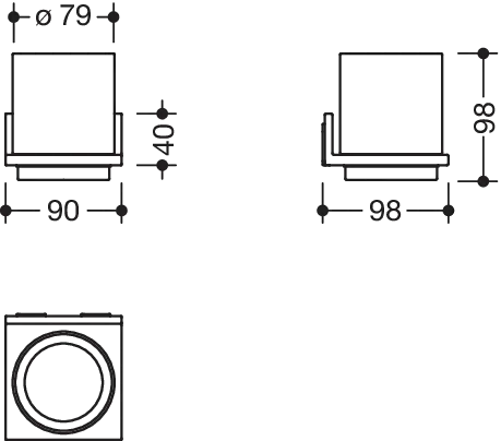 Glasbecher mit Halter, Metall, pulverbeschichtet, Becher aus Kristallglas, satiniert, in Farbe DC (Schwarz tiefmatt) Glasbecher mit Halter, Metall, pulverbeschichtet, Becher aus Kristallglas, satiniert, in Farbe DC (Schwarz tiefmatt)