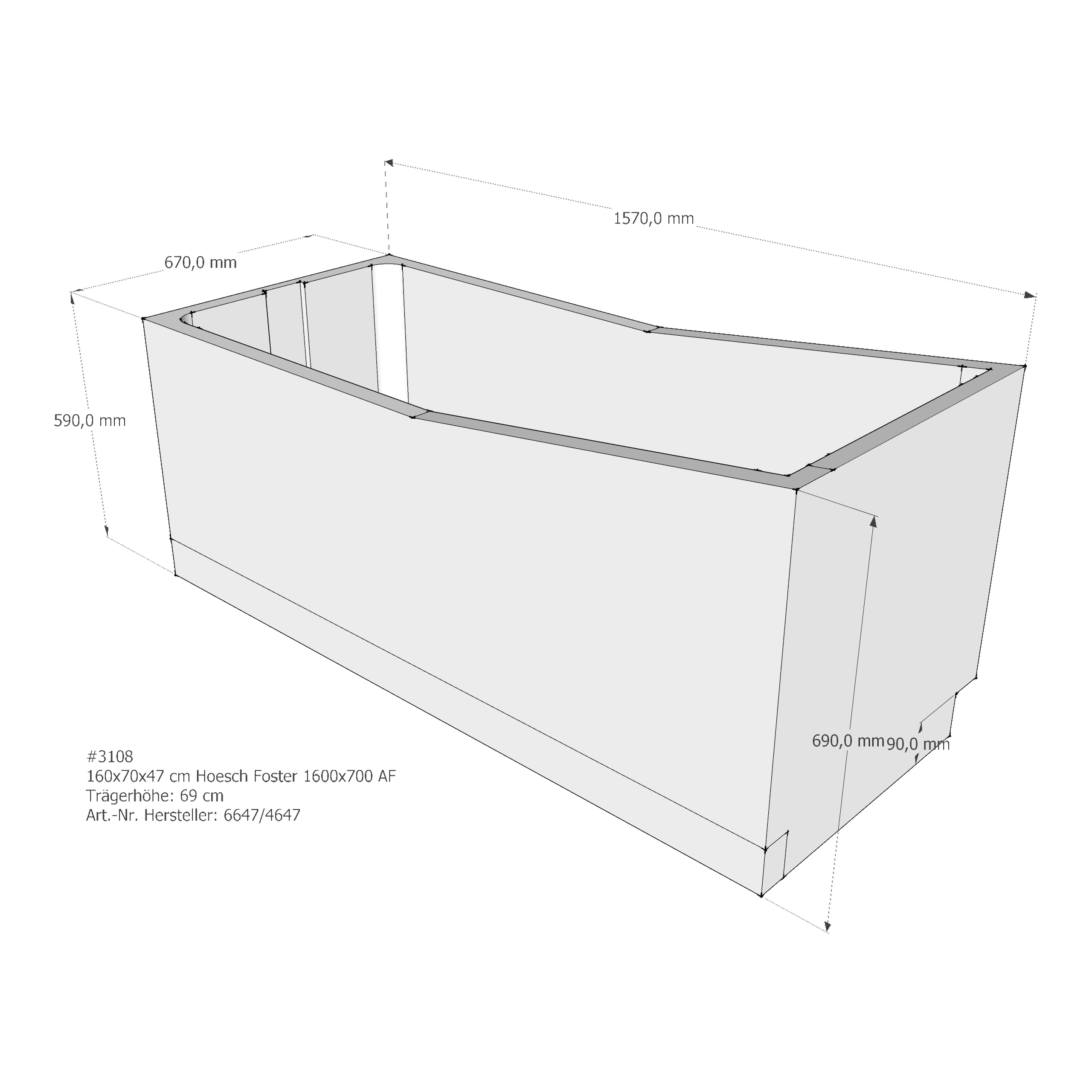Badewannenträger für Hoesch Foster 1600×700 160 × 70 × 47 cm Badewannenträger für Hoesch Foster 1600×700 160 × 70 × 47 cm