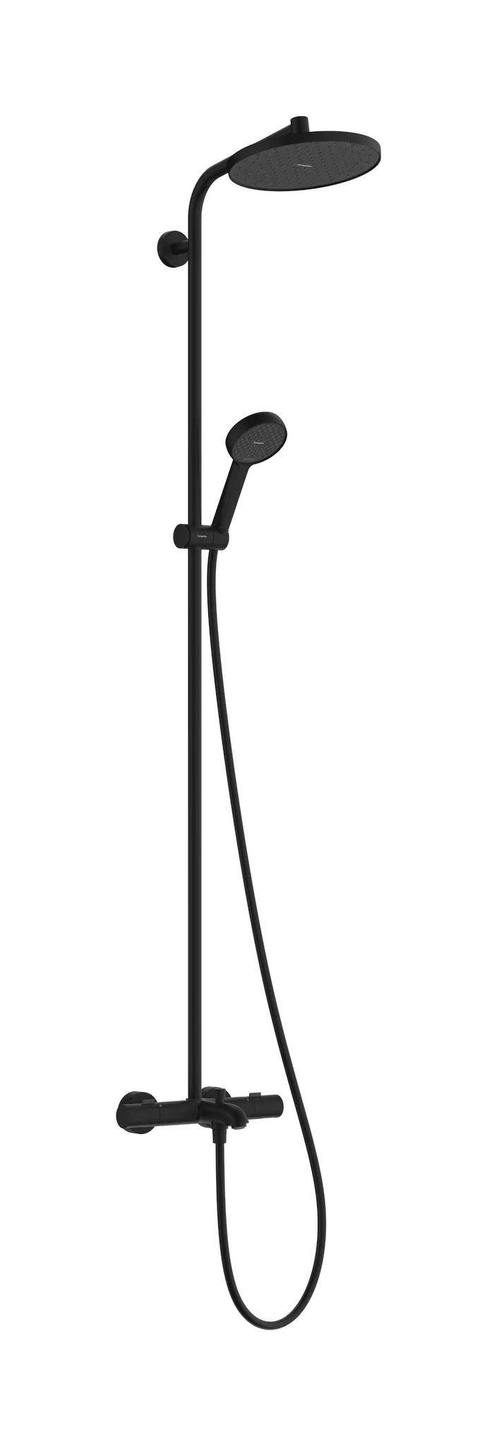 Hansgrohe Activera S Showerpipe 240 1jet EcoSmart mit Wannenthermostat Ecostat Fine MSW, mattschwarz, 344 mm Brausearmlänge, 8 l/min Durchfluss