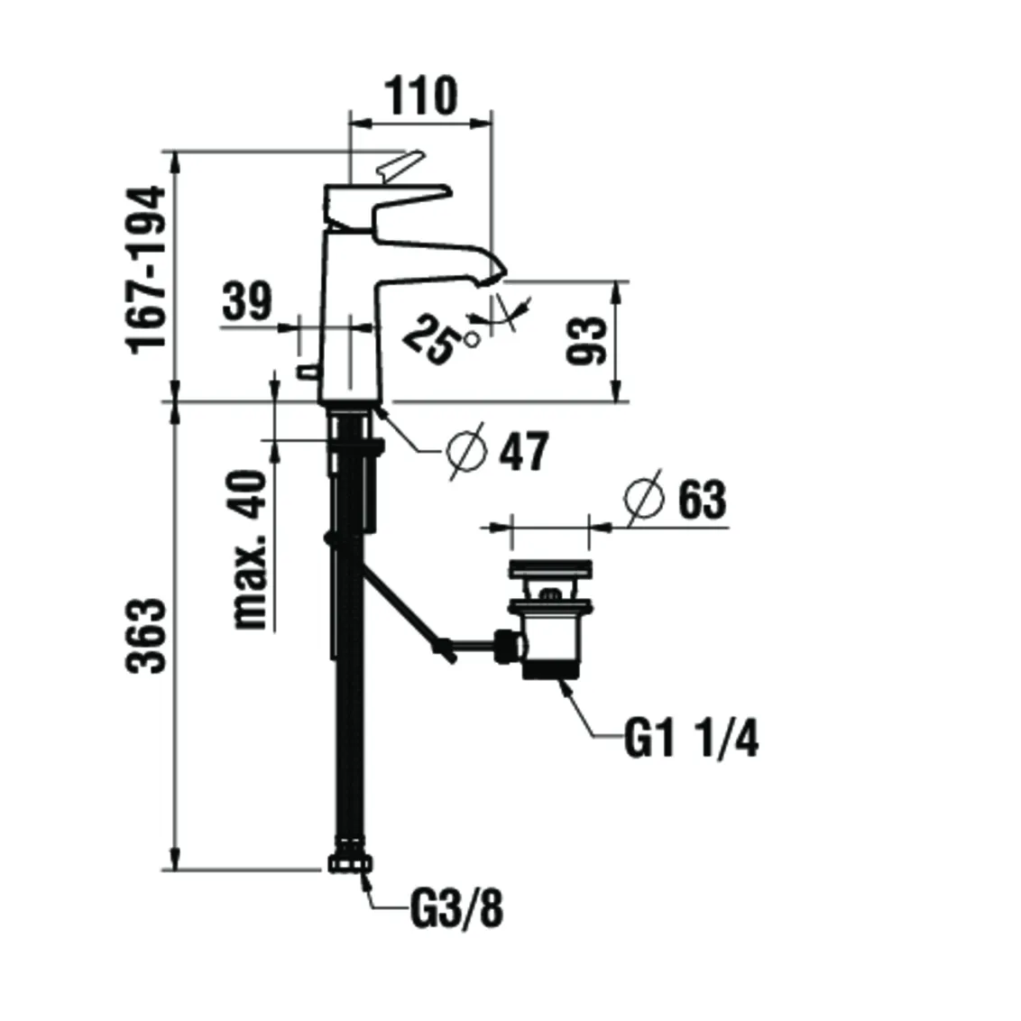 Laufen PURE HF901703 Einhebel-Waschtischmischer halbhohe Ausführung Festauslauf 140mm Laufen PURE HF901703 Einhebel-Waschtischmischer halbhohe Ausführung Festauslauf 140mm