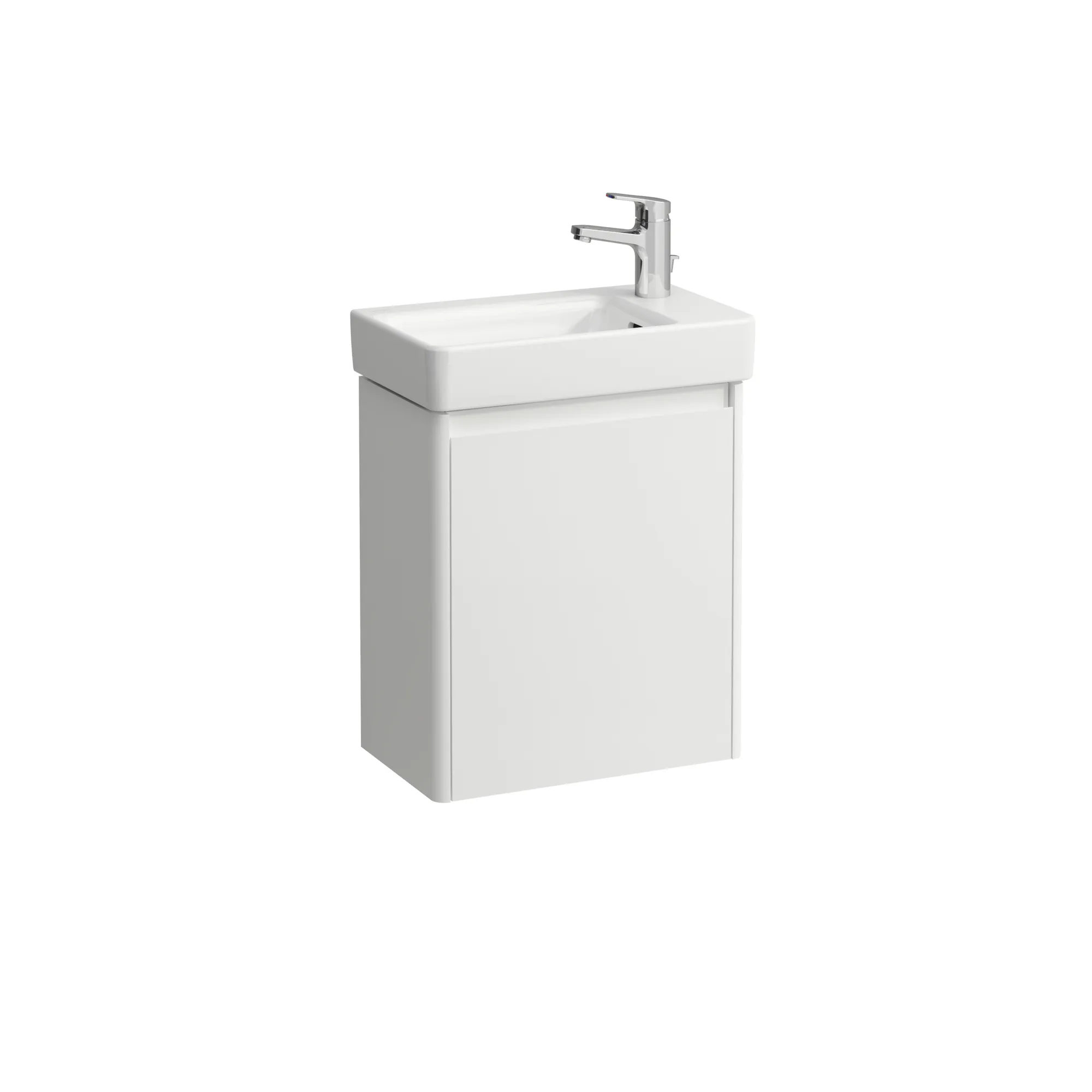 Waschtischunterbau BASE 2.0 für PRO S 262x454x522 1 Tür mit Griffmulde, Scharnier rechts für Waschtisch H815954 weiß matt