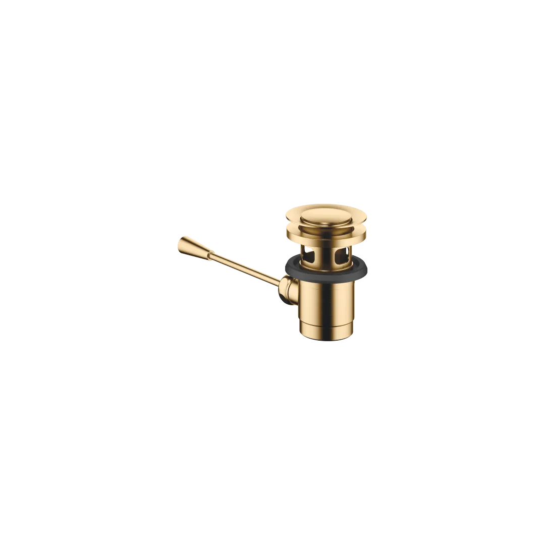 Dornbracht Ablaufgarnitur SERIENNEUTRAL 1 1/4" Gold gebürstet PVD, Länge Kniehebel 185 mm, nur für Becken mit Überlauf geeignet