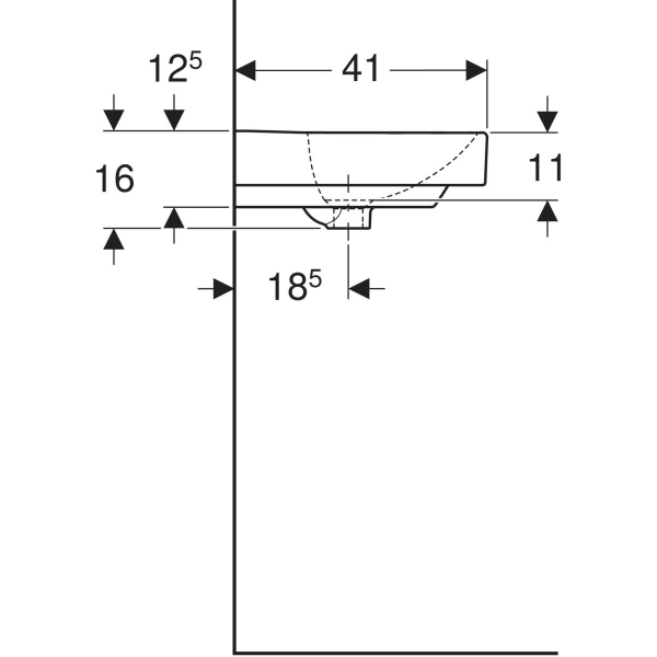 Wandwaschtisch „Smyle Square“, rechteckig, mit Überlauf, Hahnlochposition mittig 50 × 41 cm in weiß alpin Wandwaschtisch „Smyle Square“, rechteckig, mit Überlauf, Hahnlochposition mittig 50 × 41 cm in weiß alpin
