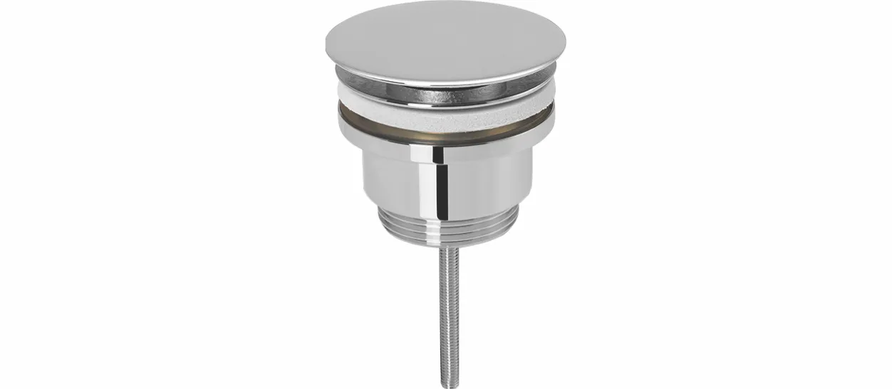Design-Universalventil 1 1/4“ x D= 63 mm D= 68 mm, verchromt, rund verschließbar