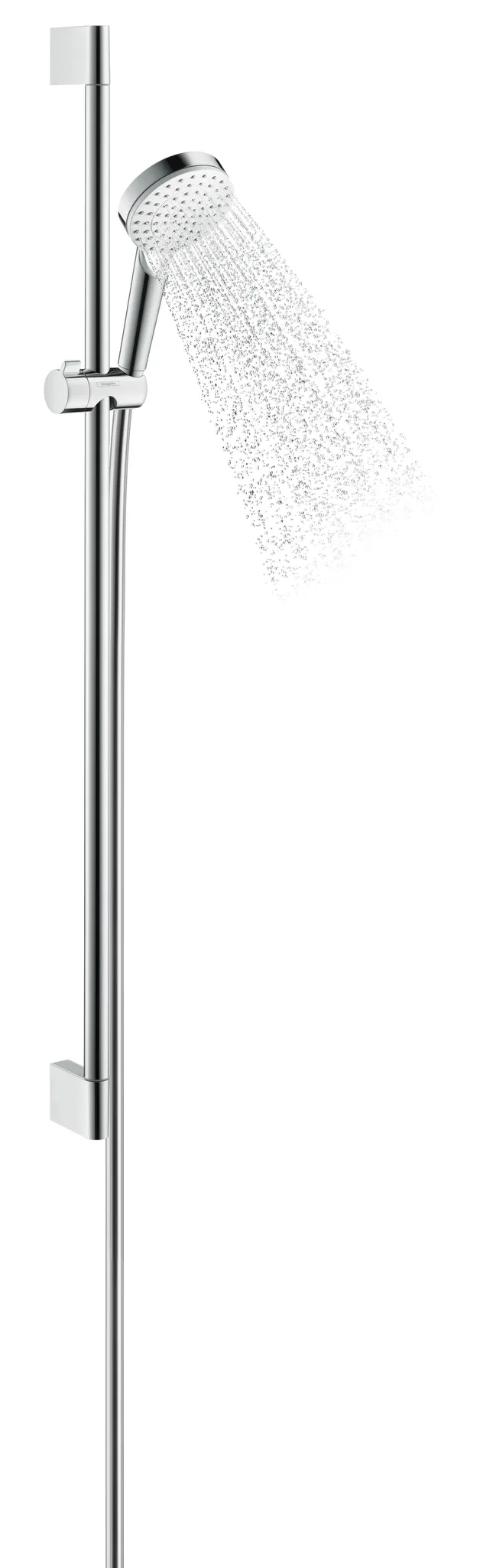 Hansgrohe Crometta Brauseset 100 1jet EcoSmart mit Brausestange 90 cm, Weiß/Chrom