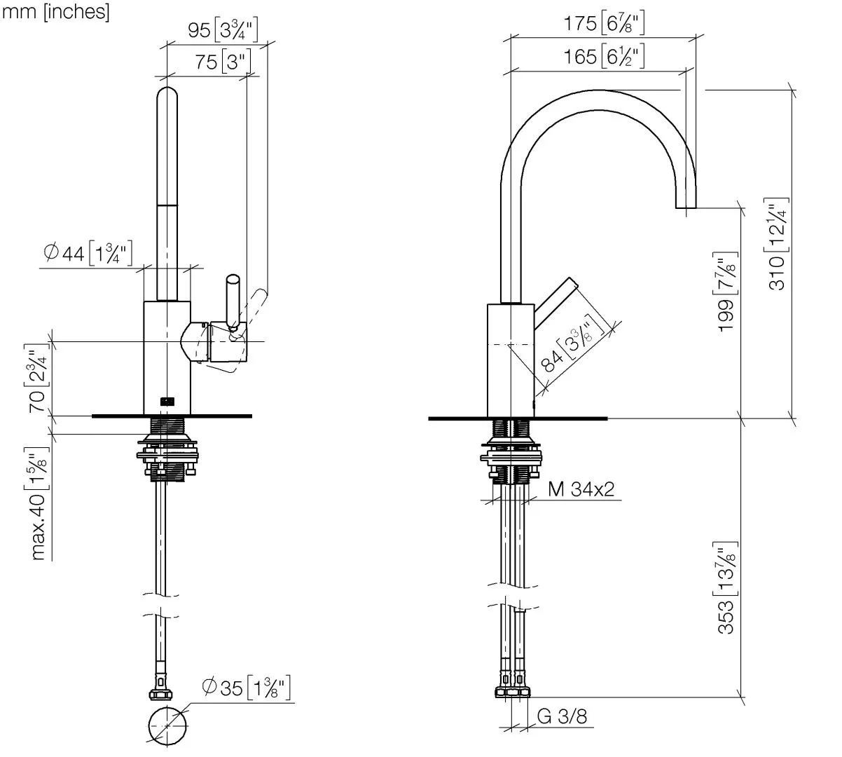 Dornbracht META Waschtisch-Einhandbatterie ohne Ablaufgarnitur - Schwarz matt Dornbracht META Waschtisch-Einhandbatterie ohne Ablaufgarnitur - Schwarz matt