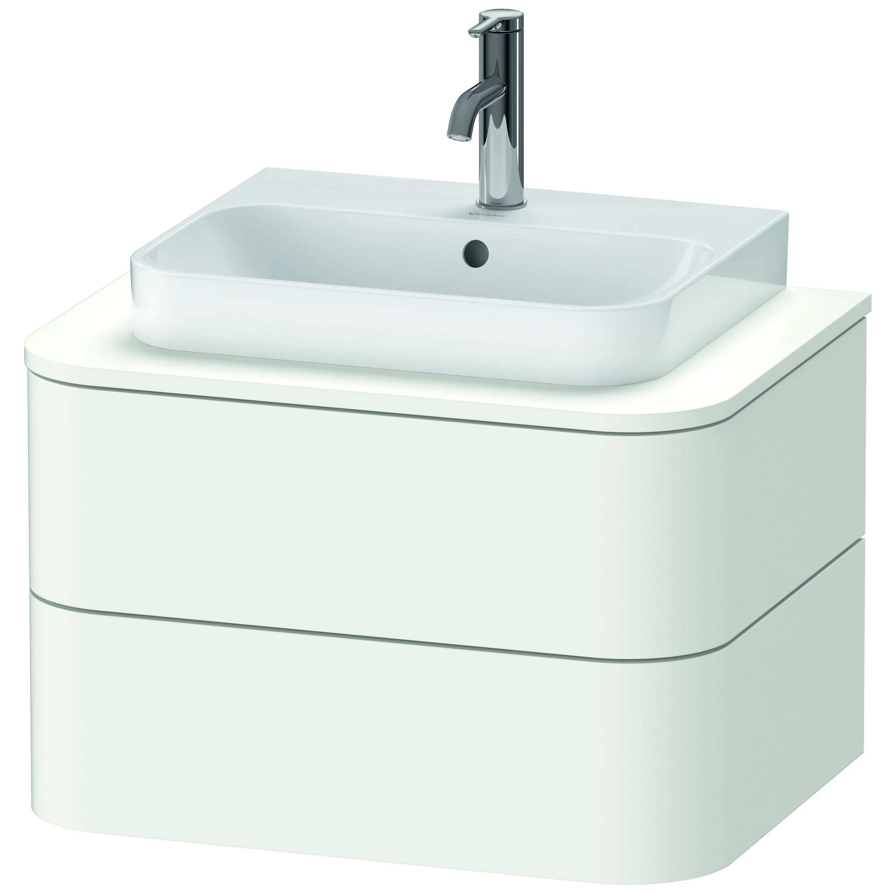 Duravit Waschtischunterschrank wandhängend „Happy D.2 Plus“ 65 × 40,8 × 48 cm Weiß Seidenmatt