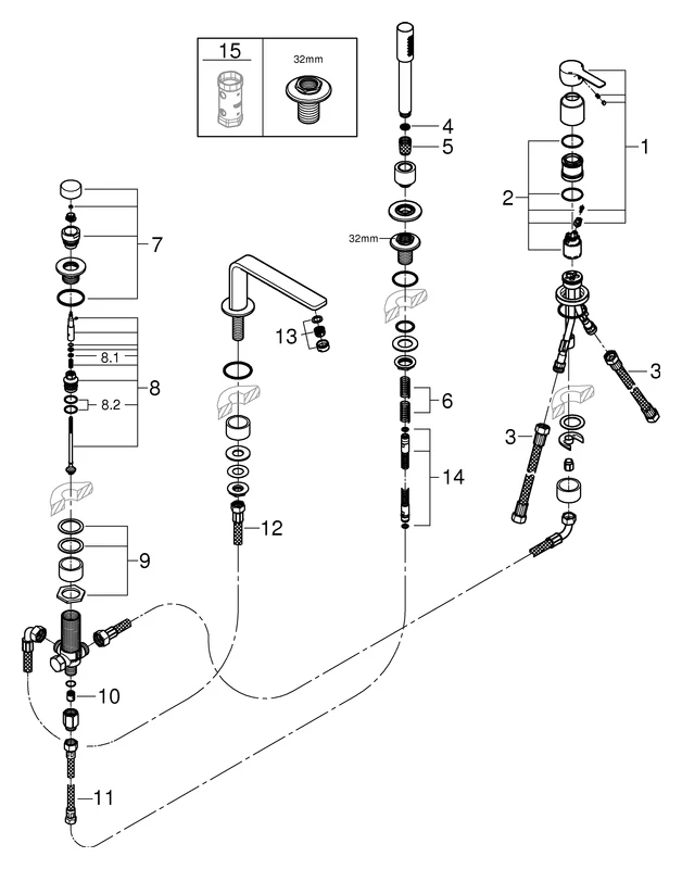Grohe Lineare 4-Loch-Einhand-Wannenkombination 19577_1 hard graphite gebürstet Grohe Lineare 4-Loch-Einhand-Wannenkombination 19577_1 hard graphite gebürstet
