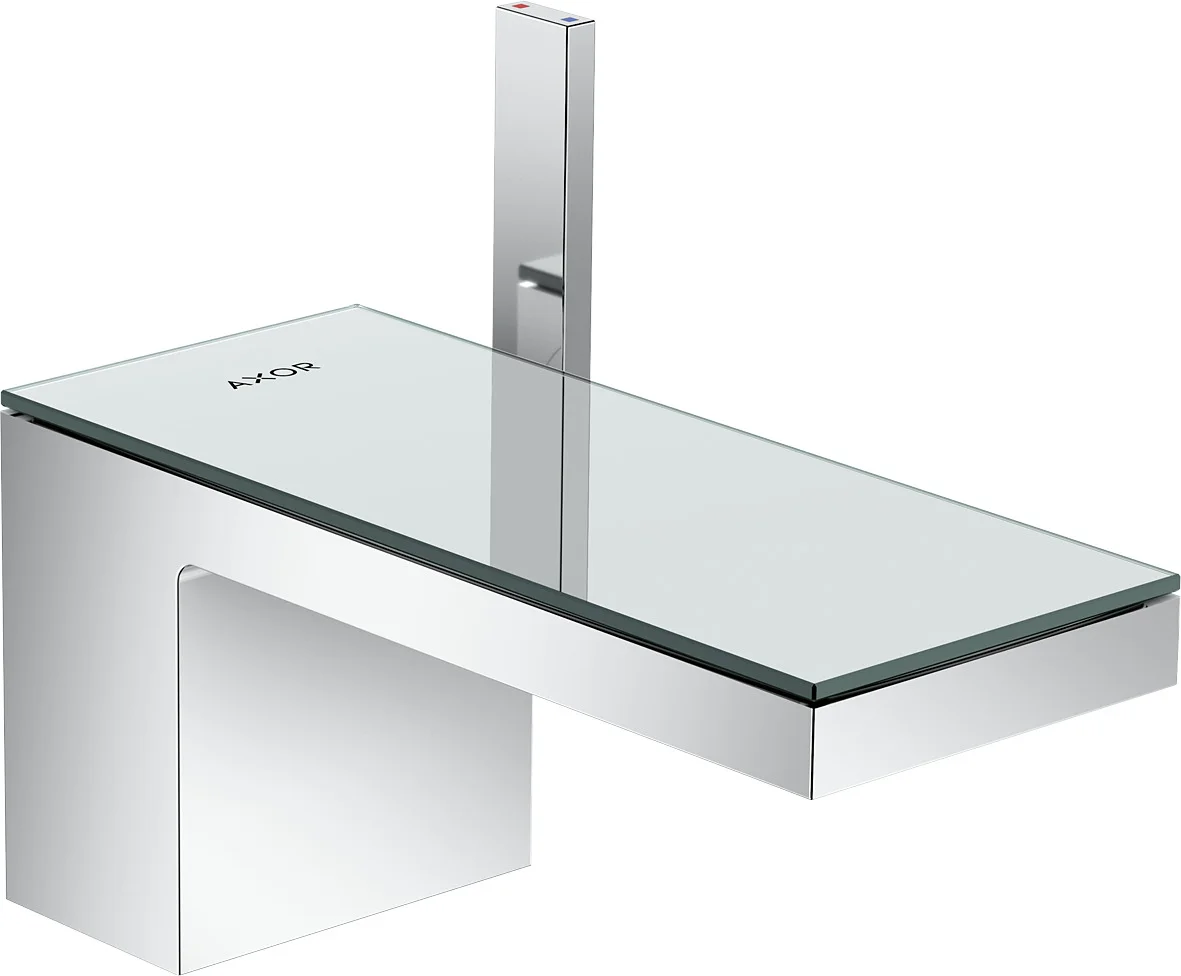 Hansgrohe AXOR MyEdition Einhebel-Waschtischmischer 70, Chrom/Spiegelglas, Ausladung 151 mm, Auslaufhöhe 70 mm