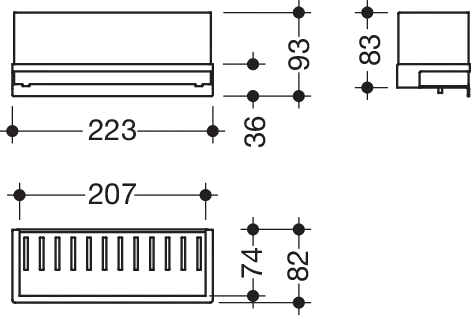 Duschkorb des Systems 100, Metall, verchromt, Einsatz aus Acrylglas, satiniert, B: 223 mm, H: 93 mm, T: 82 mm Duschkorb des Systems 100, Metall, verchromt, Einsatz aus Acrylglas, satiniert, B: 223 mm, H: 93 mm, T: 82 mm
