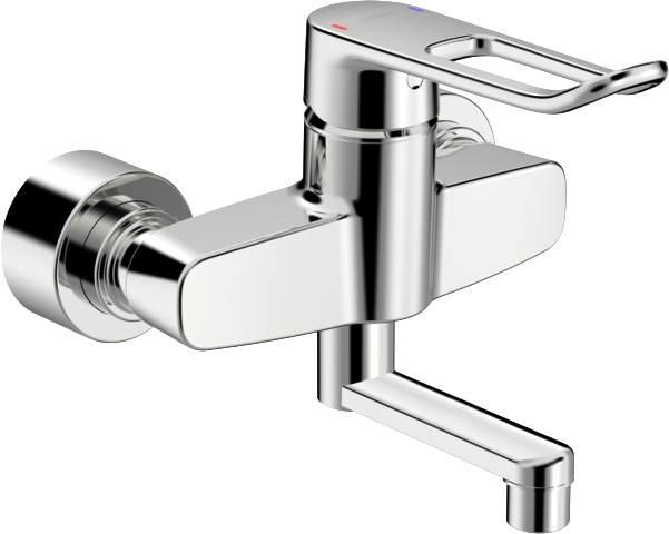 Einhand-Waschtischarmatur Bedienungshebel lang „Clinica“ Ausladung 177 mm in Chrom Einhand-Waschtischarmatur Bedienungshebel lang „Clinica“ Ausladung 177 mm in Chrom