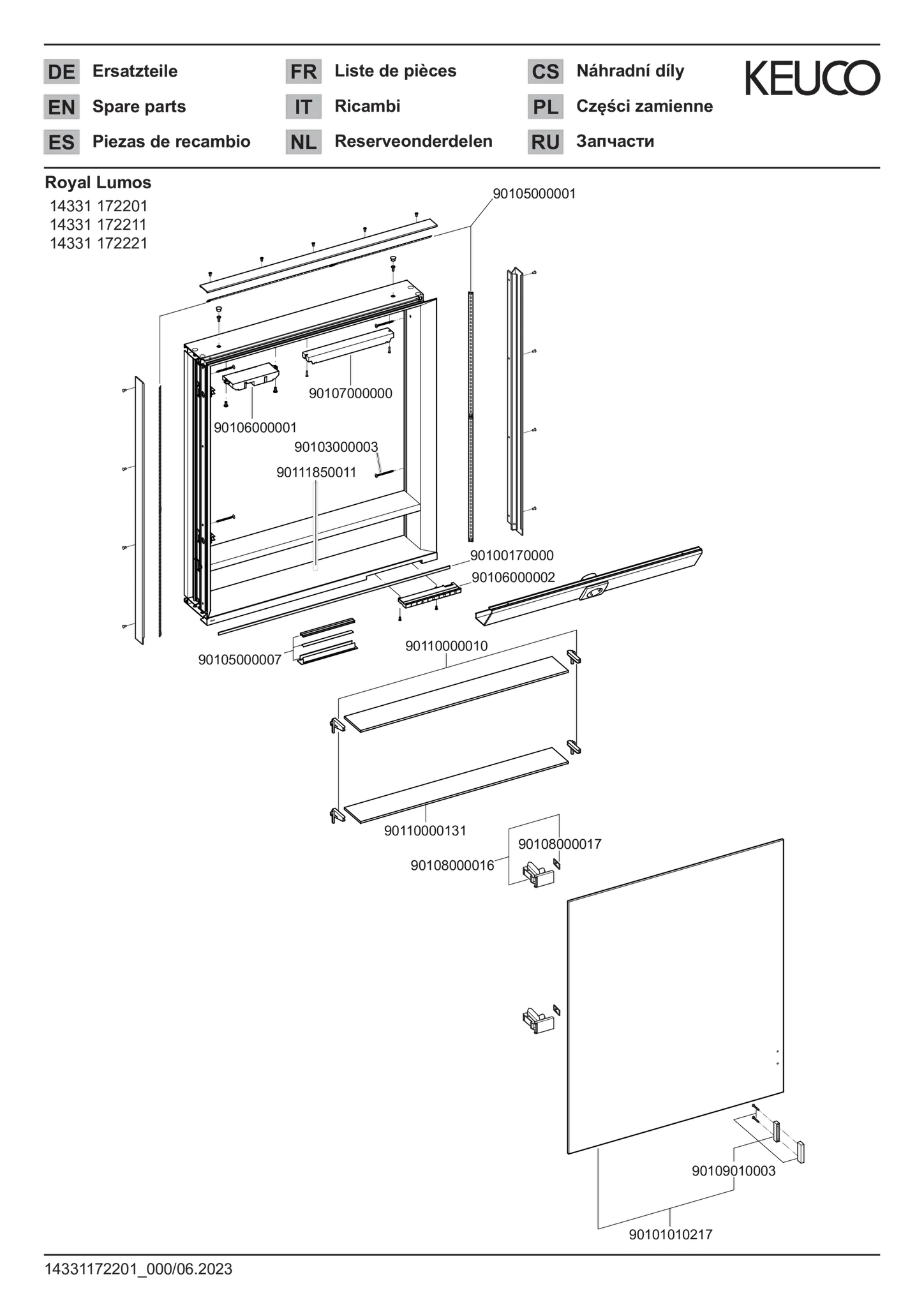 KEUCO ROYAL LUMOS Spiegelschrank Wandeinbau 1-türig lange Tür 650x735x130mm silber-eloxiert KEUCO ROYAL LUMOS Spiegelschrank Wandeinbau 1-türig lange Tür 650x735x130mm silber-eloxiert