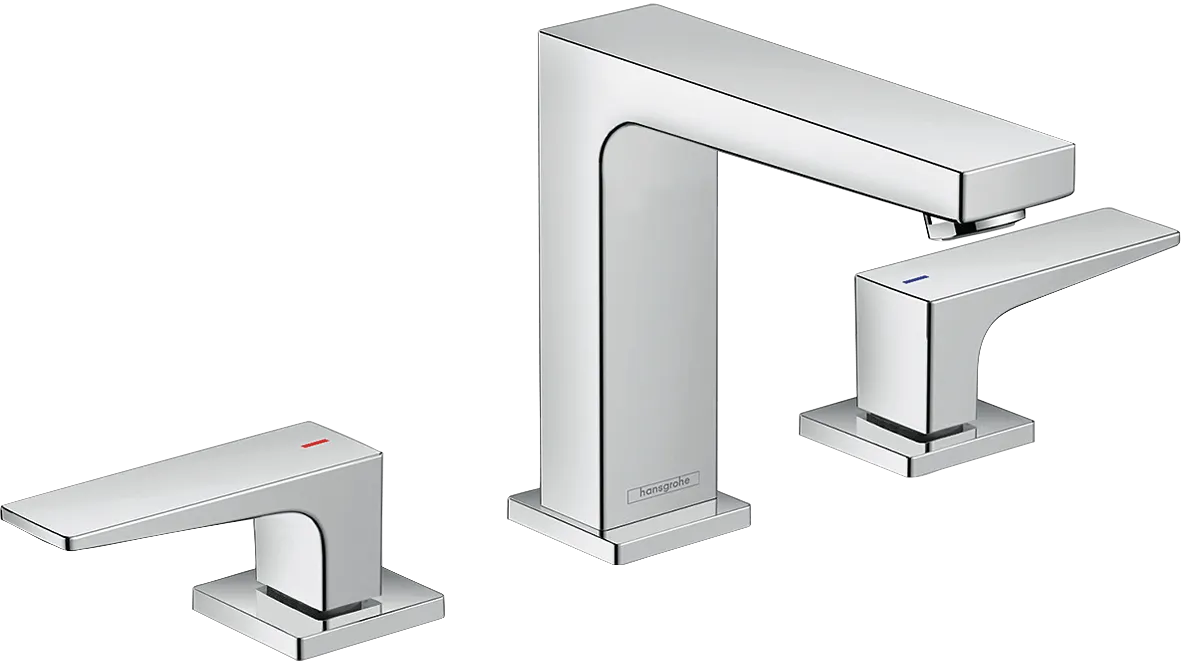 Hansgrohe Metropol 3-Loch Waschtischarmatur 110 mit Hebelgriffen und Push-Open Ablaufgarnitur, Chrom Hansgrohe Metropol 3-Loch Waschtischarmatur 110 mit Hebelgriffen und Push-Open Ablaufgarnitur, Chrom