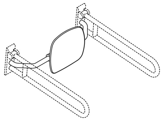 HEWI Rückenstütze „Serie 805“ 23 cm in Signalweiß