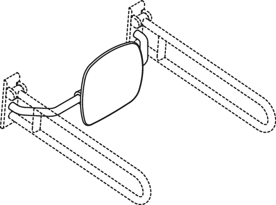Rückenstütze Fb 98 EM, WA 230mm SK-Griff-Montage reinweiß Rückenstütze Fb 98 EM, WA 230mm SK-Griff-Montage reinweiß