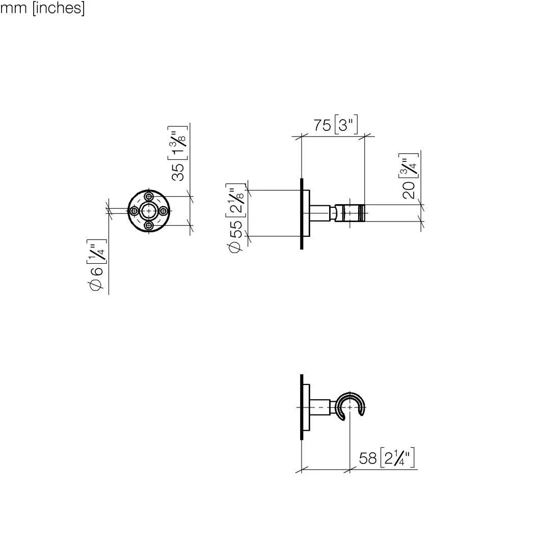 Dornbracht Brausehalter SERIENSPEZIFISCH Gold gebürstet PVD, D. 55 mm Dornbracht Brausehalter SERIENSPEZIFISCH Gold gebürstet PVD, D. 55 mm