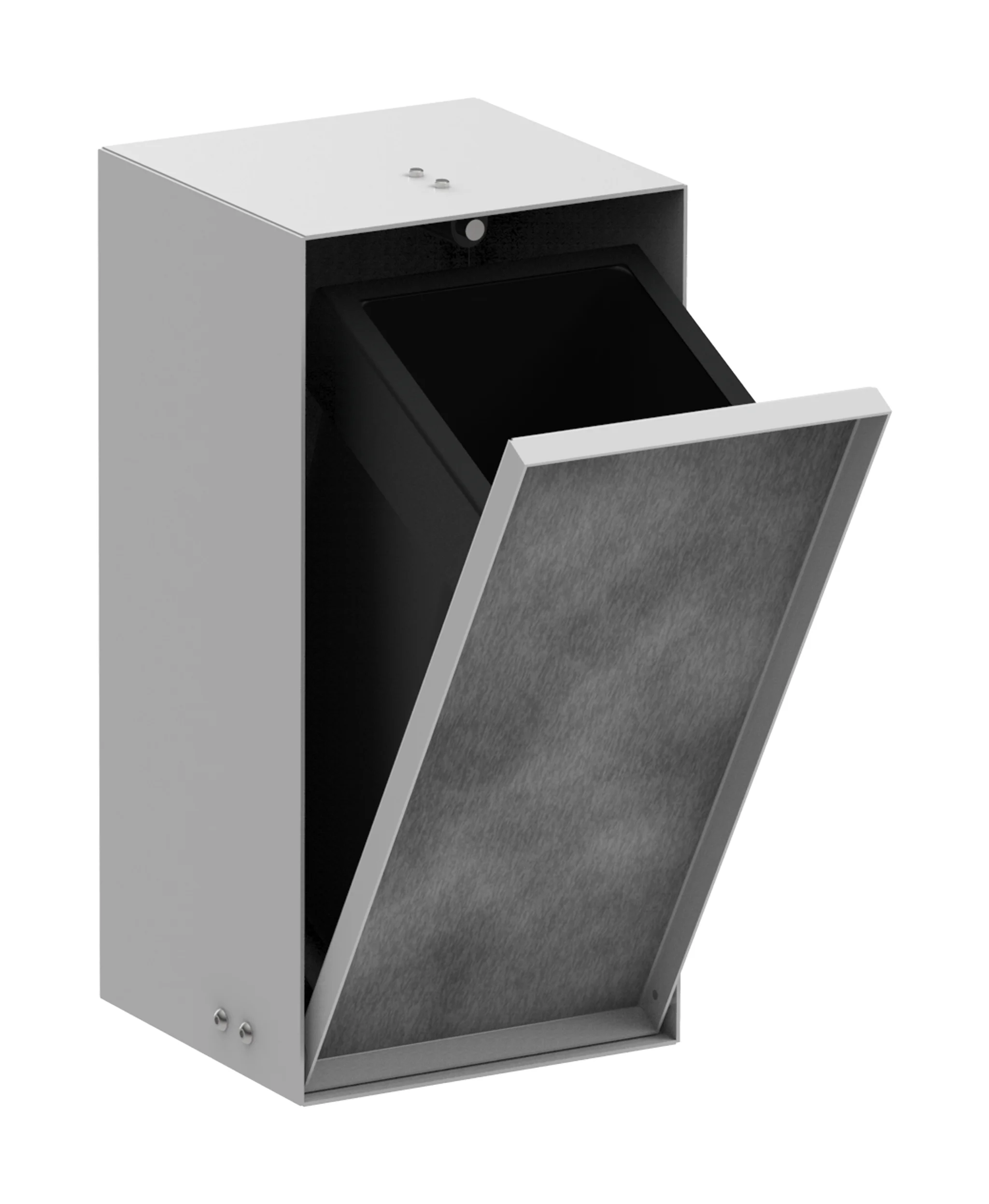 Hansgrohe XtraStoris Rock Einbau Abfalleimer mit befliesbarer Tür, 300/150/140 mm, Mattweiß