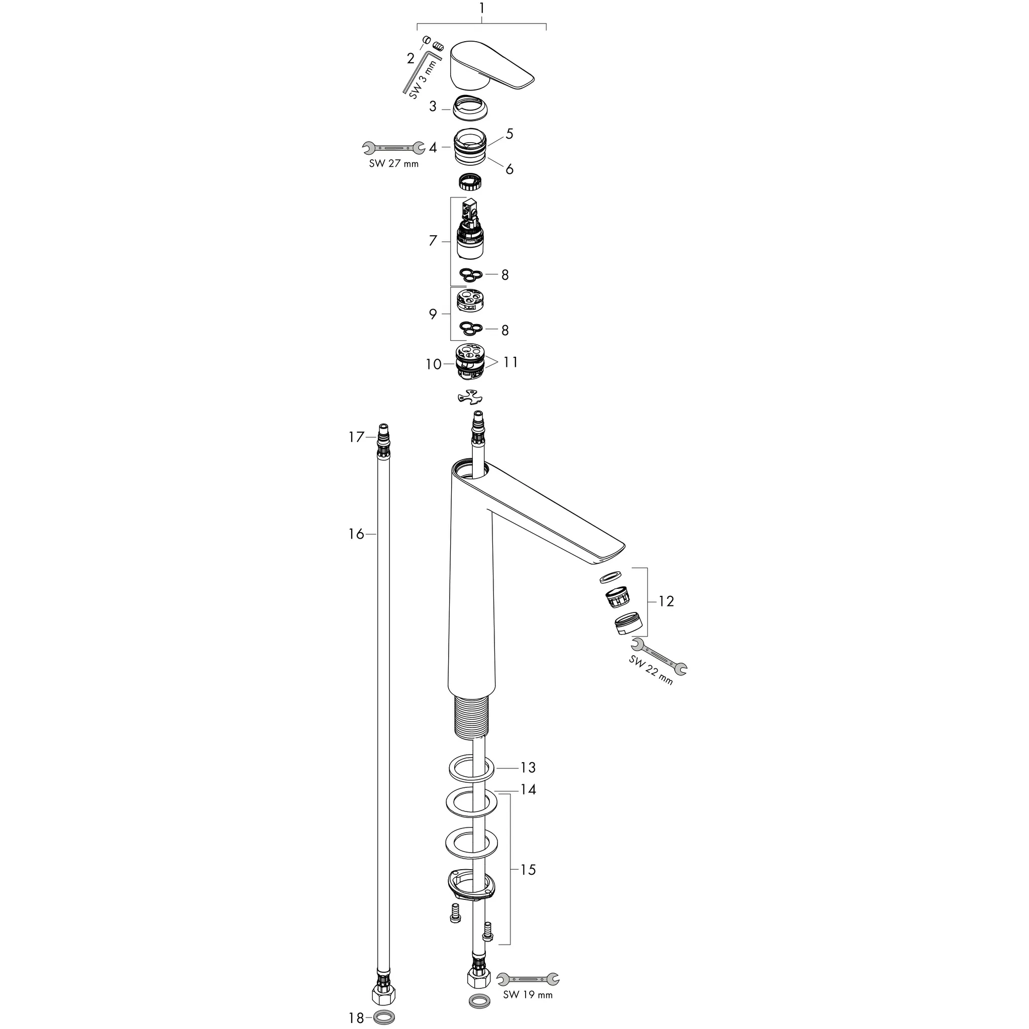 Hansgrohe Talis E Einhebel-Waschtischmischer 240, Chrom Hansgrohe Talis E Einhebel-Waschtischmischer 240, Chrom