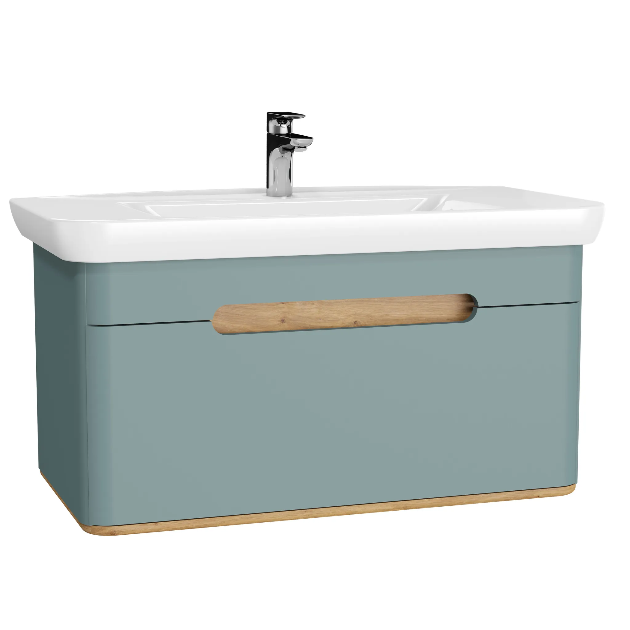 Sento Set 98 cm Waschtisch + Unterschrank 1 Lade Fjordgrün Matt