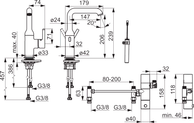 Waschtischarmatur „Vantis Style“ Ausladung 147 mm in Chrom Waschtischarmatur „Vantis Style“ Ausladung 147 mm in Chrom