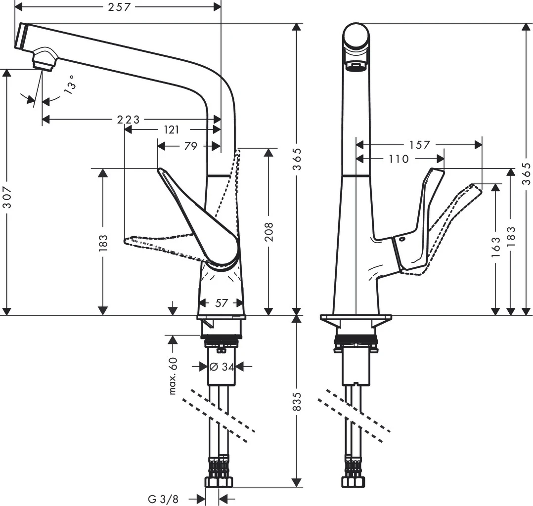 Metris Select M71 Einhebel-Küchenmischer 320, Eco, 1jet Chrom