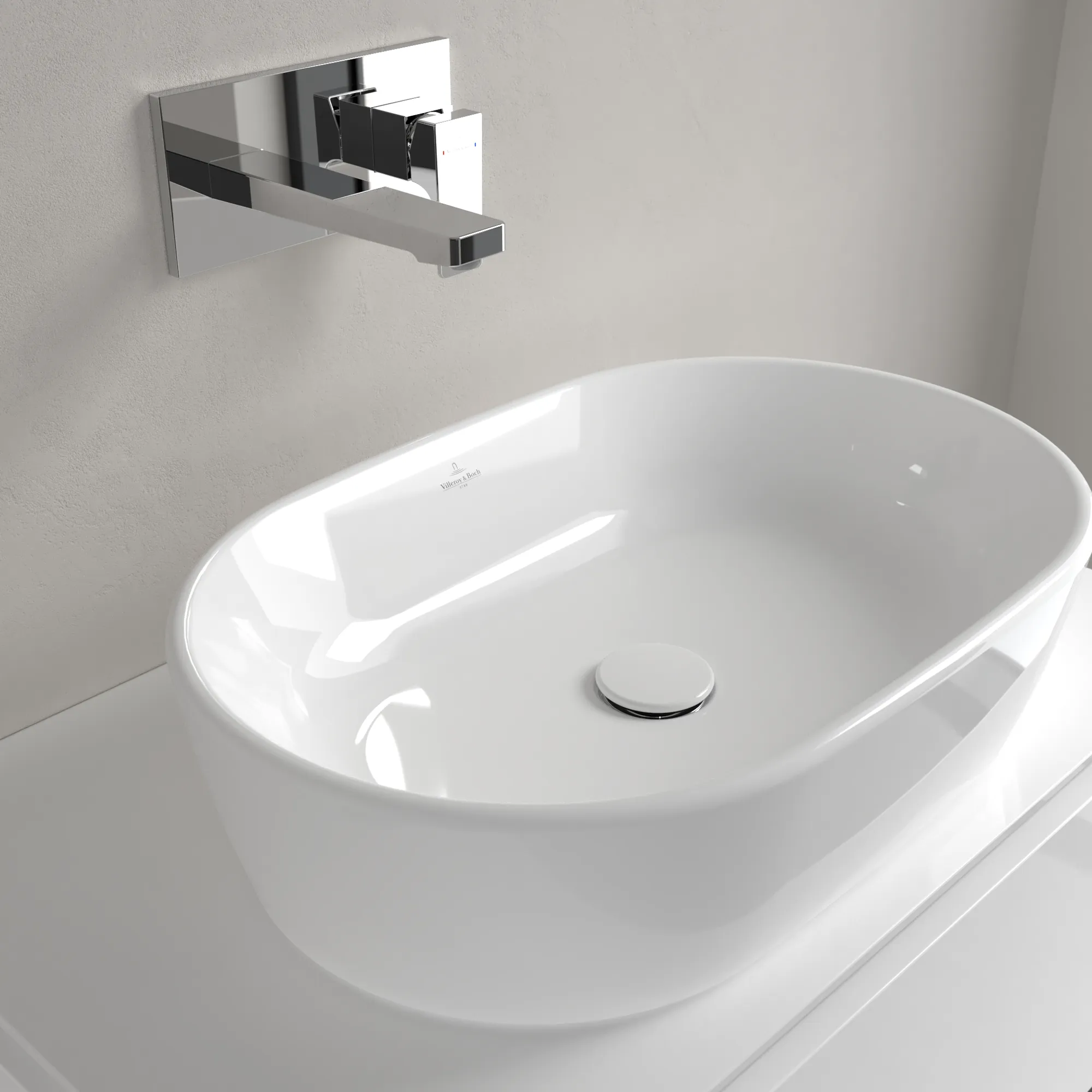 Villeroy & Boch Aufsatzwaschtisch „Architectura“ 600 × 400 × 155 mm, ohne Hahnlochbohrung in Weiß Alpin Villeroy & Boch Aufsatzwaschtisch „Architectura“ 600 × 400 × 155 mm, ohne Hahnlochbohrung in Weiß Alpin