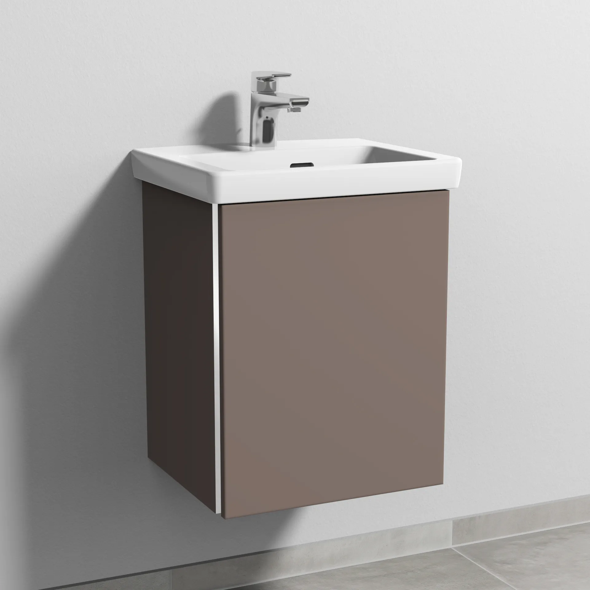 Sanipa Waschtischunterschrank „3way“ 407 × 517 × 361 mm in Taupe (matt), Anschlag rechts