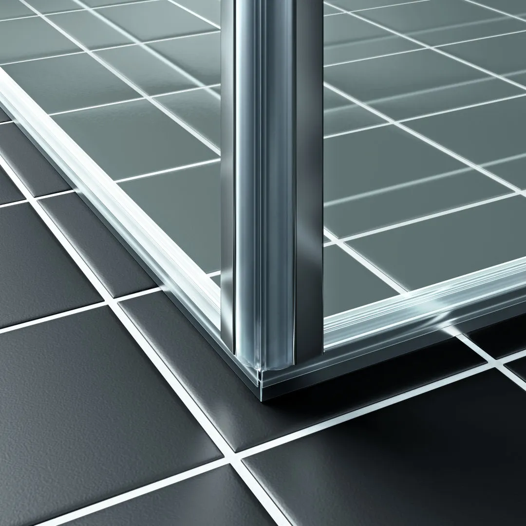 Duschtür Pendeltür für Nische und Ecke „LIGA“ Glas Klar, Profile Silber Hochglanz, BV: 1110 - 1160 mm GAK: 1100 - 1150 mm WE: 1120 - 1170 mm H: 2000 mm