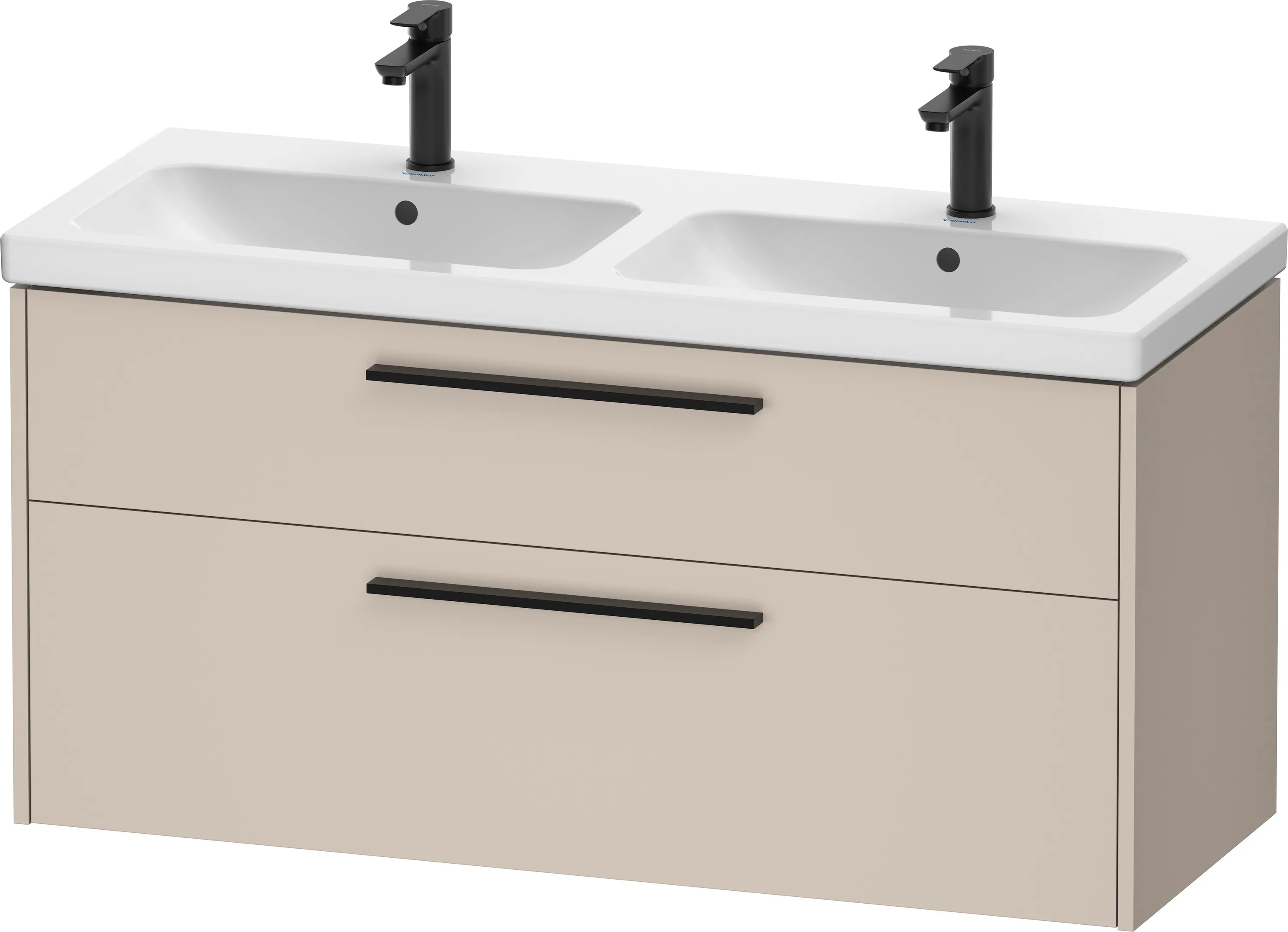 Duravit Waschtischunterschrank für Doppelwaschtisch Wandhängend „D-Code“ 118,4 × 55,5 × 46 cm in Taupe Matt Duravit Waschtischunterschrank für Doppelwaschtisch Wandhängend „D-Code“ 118,4 × 55,5 × 46 cm in Taupe Matt