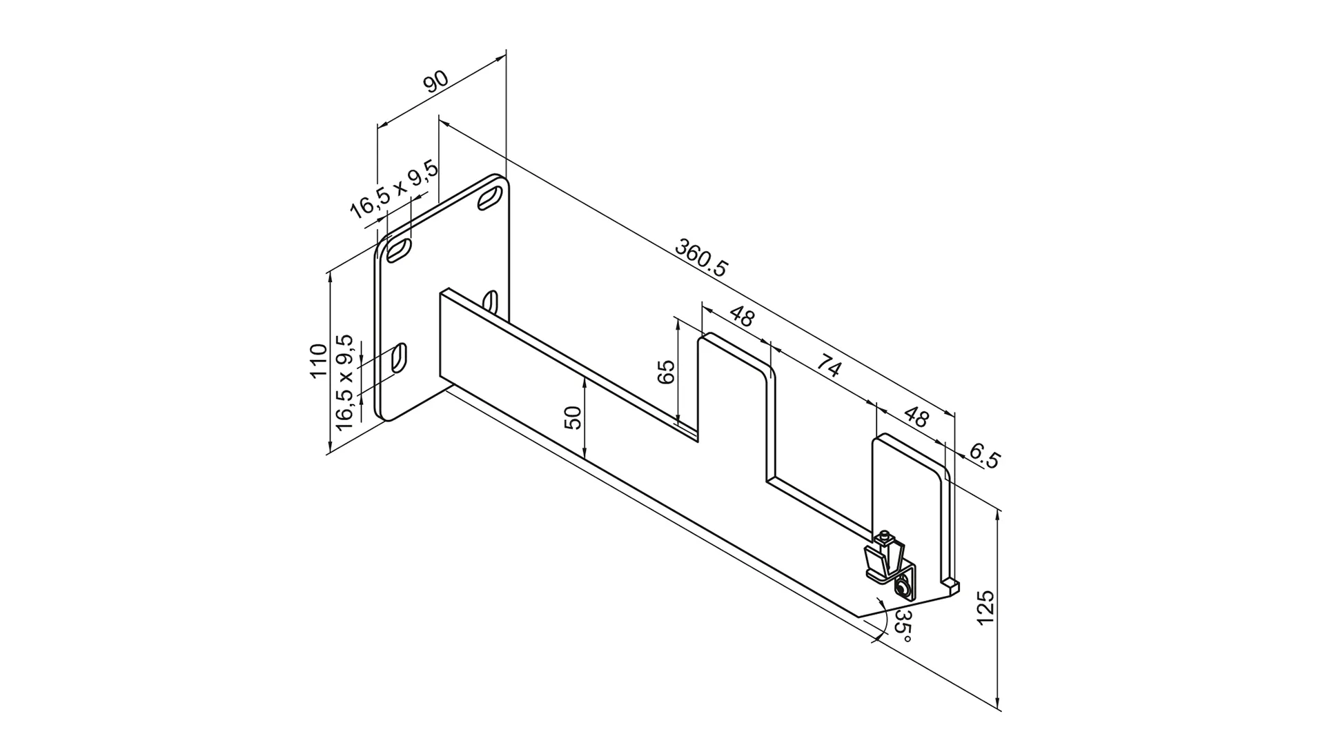 Zubehör Wandkonsole WMORV-R6, RAL 9016 Zubehör Wandkonsole WMORV-R6, RAL 9016