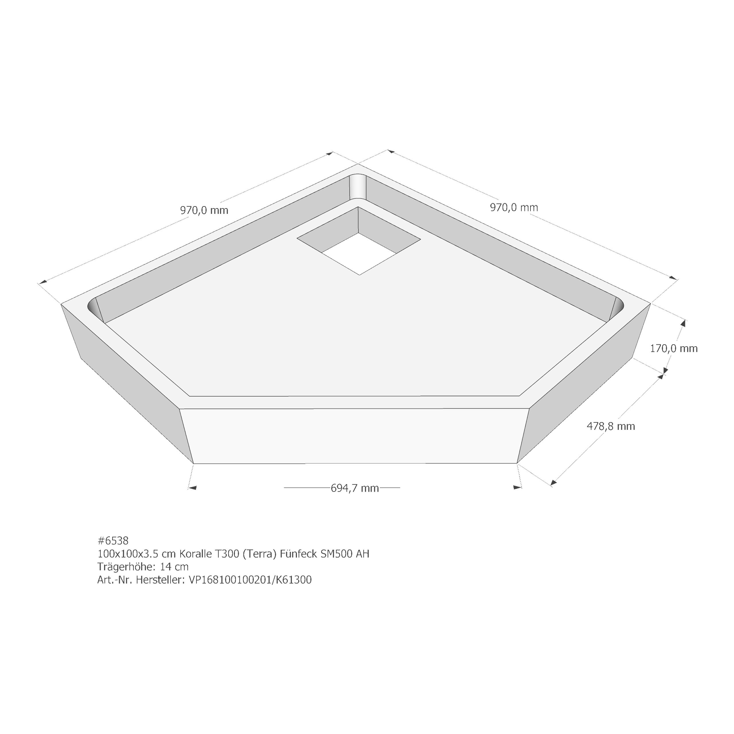 Duschwannenträger für Koralle T300 100/5 (Terra) 100 × 100 × 3,5 cm Duschwannenträger für Koralle T300 100/5 (Terra) 100 × 100 × 3,5 cm