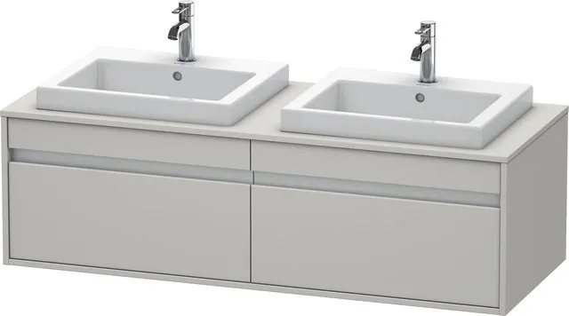 Duravit Waschtischunterschrank wandhängend „Ketho“ 140 × 42,6 × 55 cm Betongrau Matt Duravit Waschtischunterschrank wandhängend „Ketho“ 140 × 42,6 × 55 cm Betongrau Matt