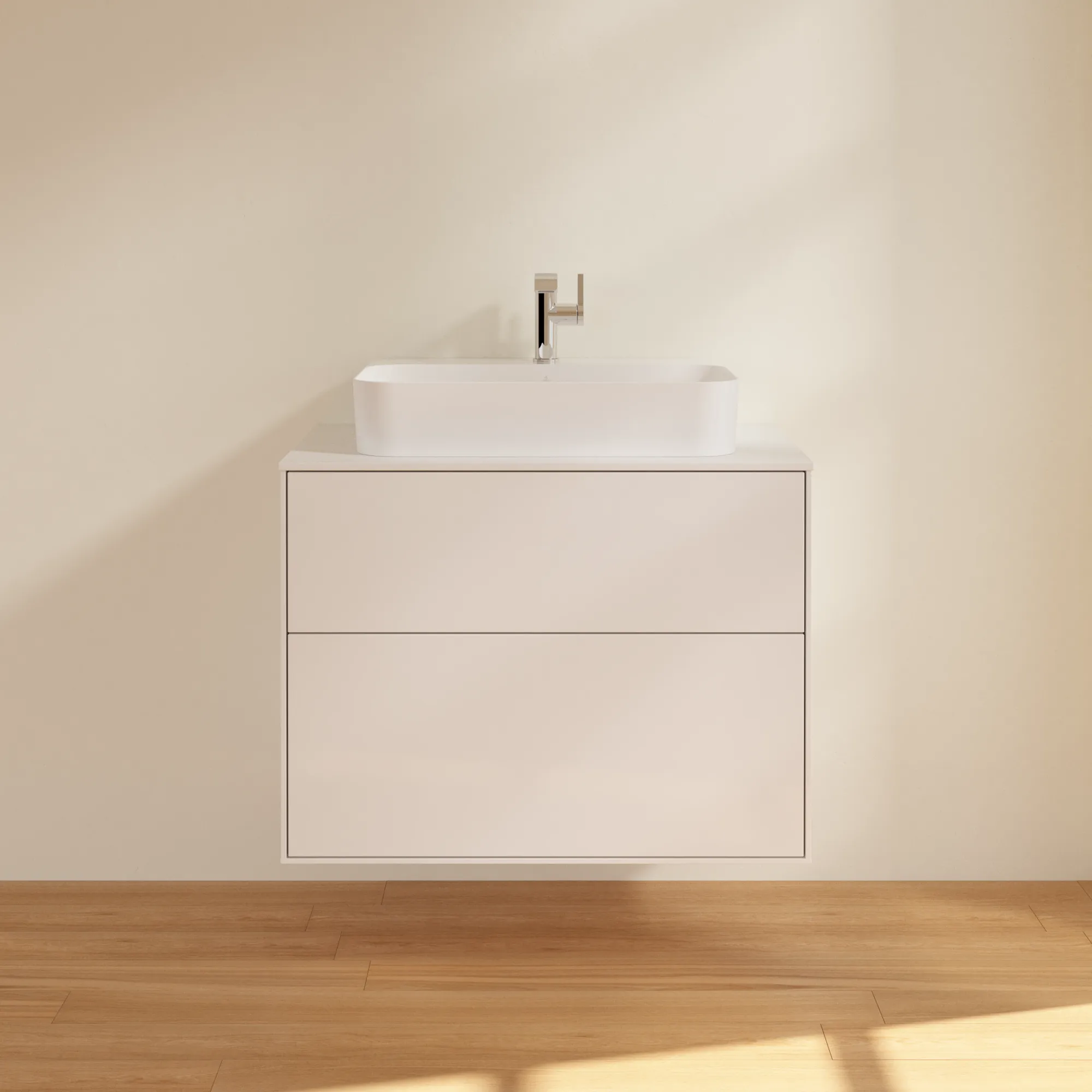 Villeroy & Boch Waschtischunterschrank „Finion“ für Schrankwaschtisch 80 × 60,3 × 50,1 cm 2 Schubladen, für Waschtischposition mittig mittig