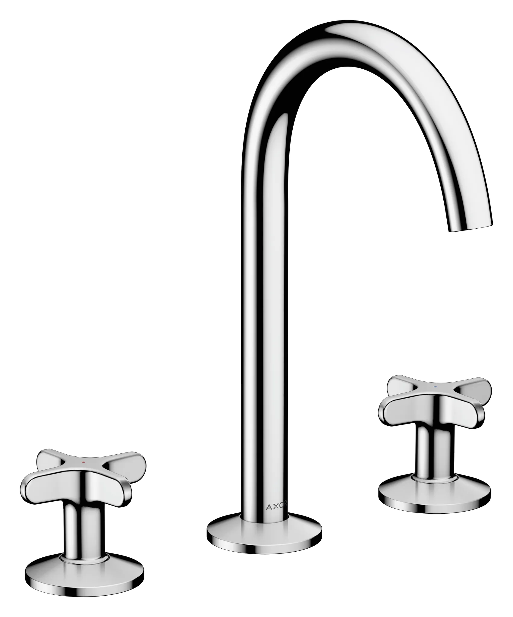 Hansgrohe AXOR One 3-Loch Waschtischarmatur 170 mit Kreuzgriffen und Push-Open Ablaufgarnitur, Chrom Hansgrohe AXOR One 3-Loch Waschtischarmatur 170 mit Kreuzgriffen und Push-Open Ablaufgarnitur, Chrom