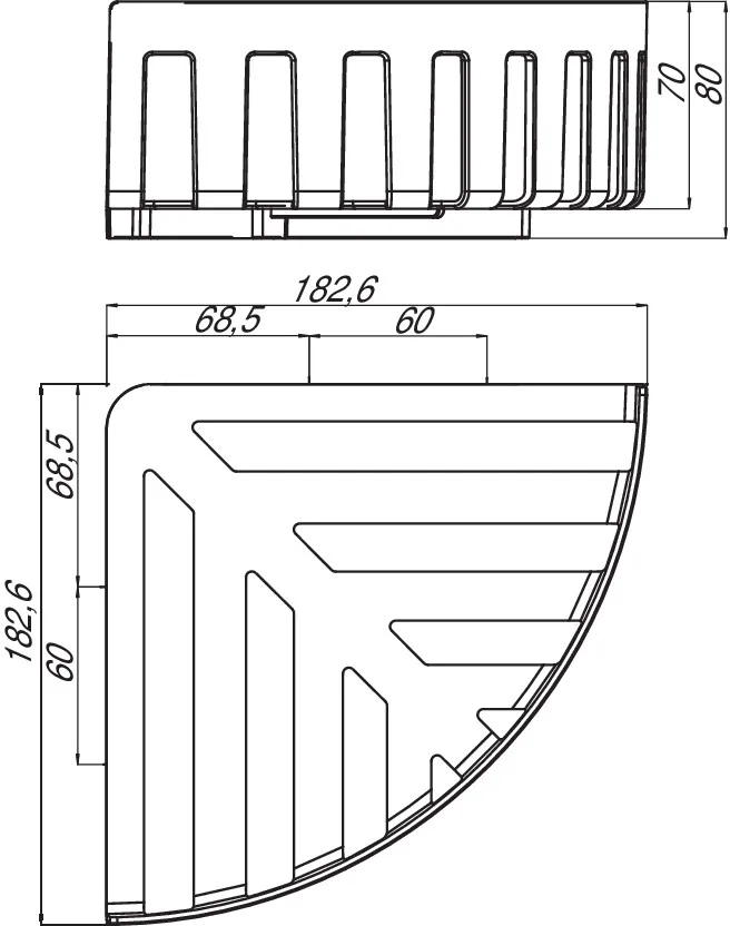 Eck-Wandkorb „System 2“, Befestigung verdeckt 18,3 × 18,3 × 8,4 cm in Chrom Eck-Wandkorb „System 2“, Befestigung verdeckt 18,3 × 18,3 × 8,4 cm in Chrom