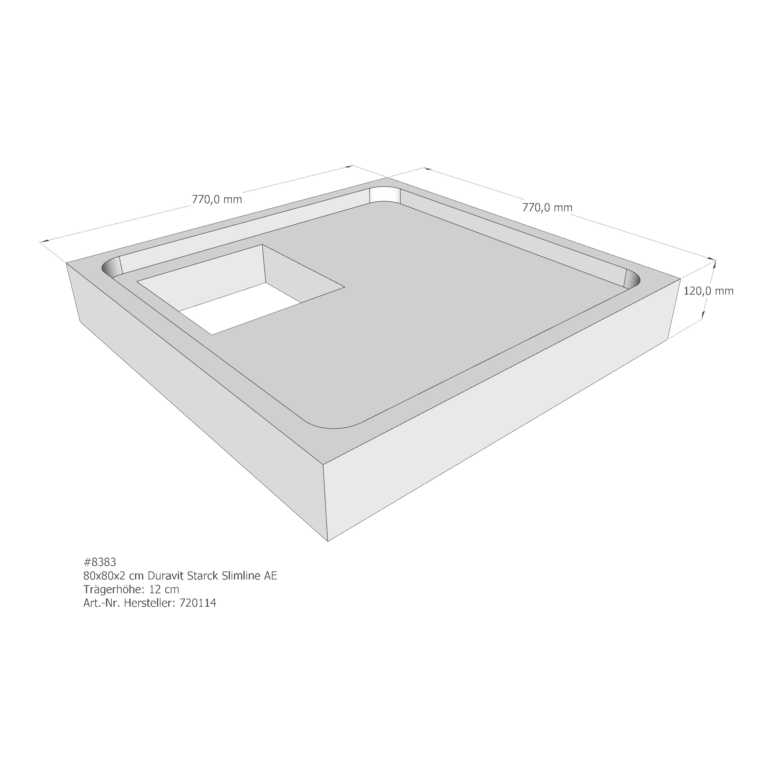 Duschwannenträger für Duravit Starck Slimline 80 × 80 × 2 cm Duschwannenträger für Duravit Starck Slimline 80 × 80 × 2 cm