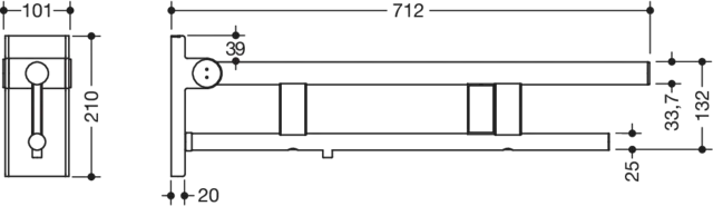 HEWI Stützklappgriff „System 900“