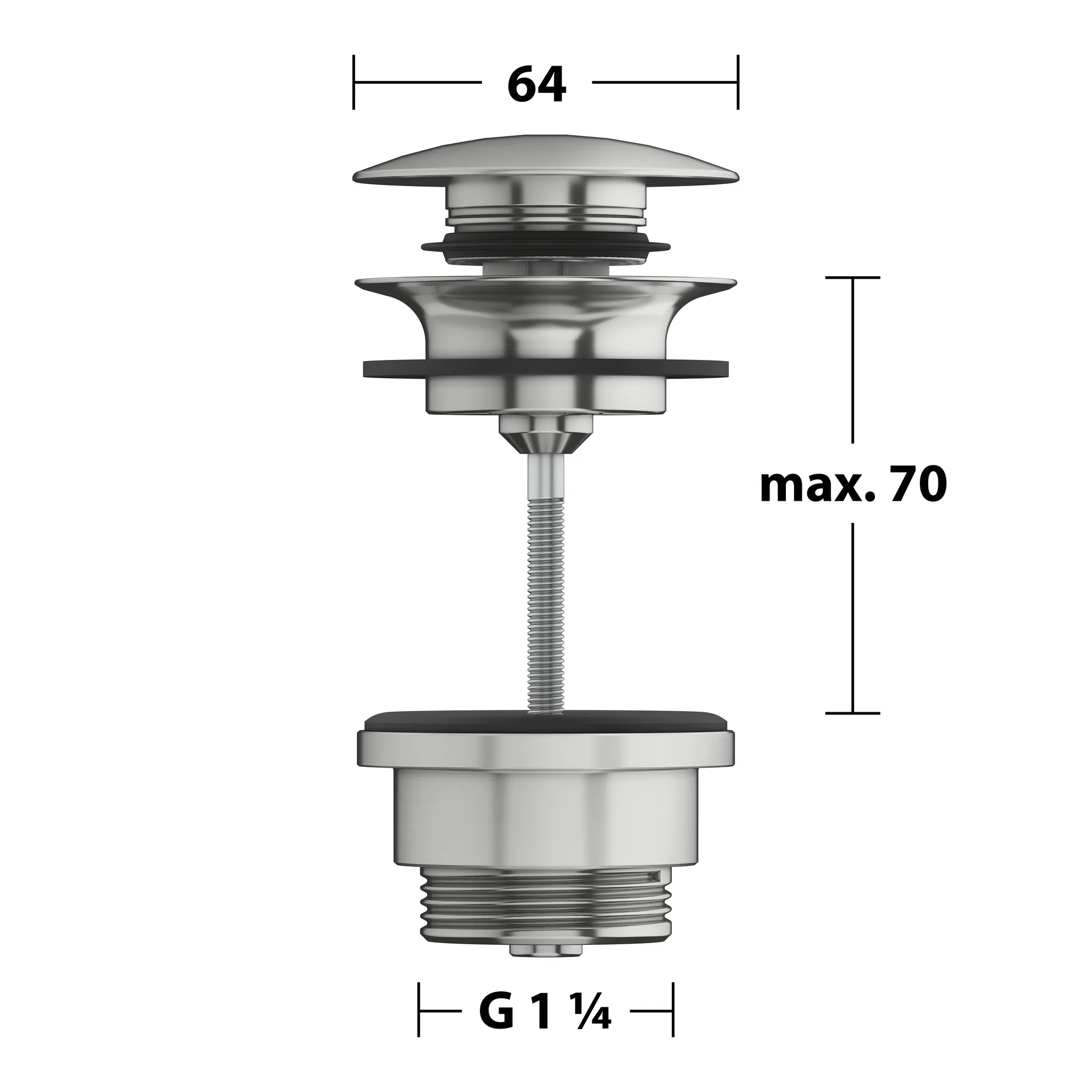 KEUCO Ablaufgarnitur Push-Open Edelstahl-finish
