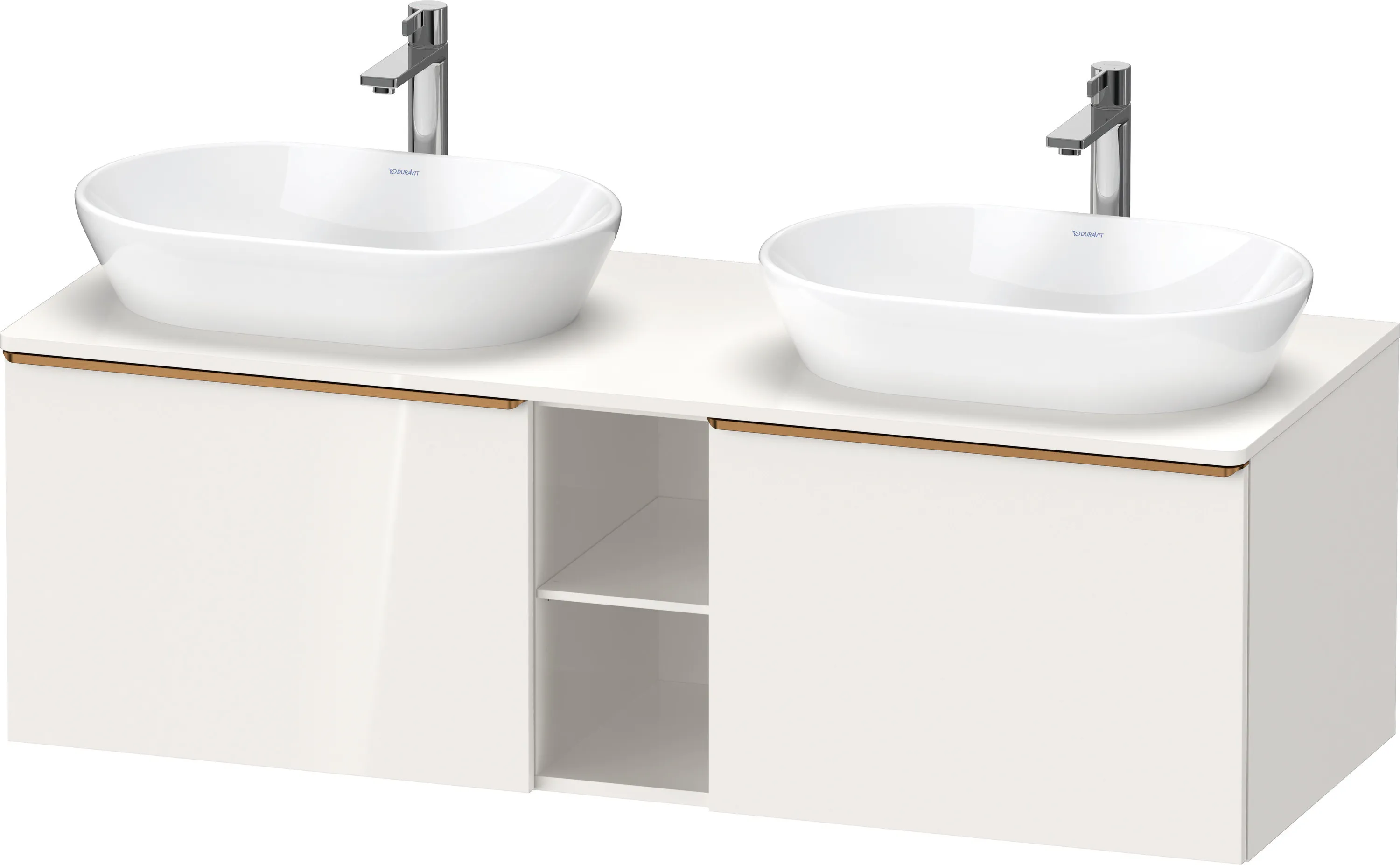 Duravit Waschtischunterschrank wandhängend „D-Neo“ 140 × 45,9 × 55 cm Weiß Hochglanz