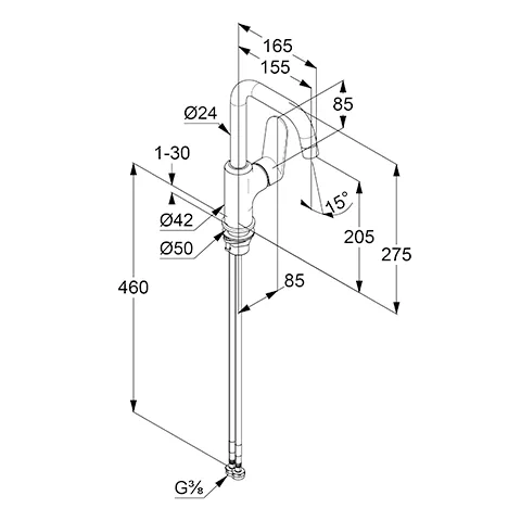 X1 WaschtischEHM seitl. Steuerung ohne Ablaufgarnitur chrom X1 WaschtischEHM seitl. Steuerung ohne Ablaufgarnitur chrom